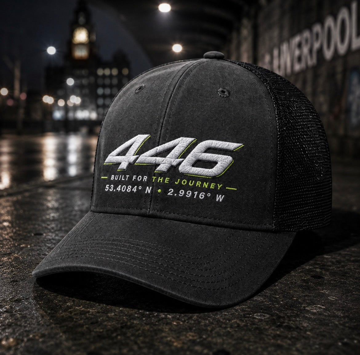 446 Journey Trucker Cap — Shadow/Black